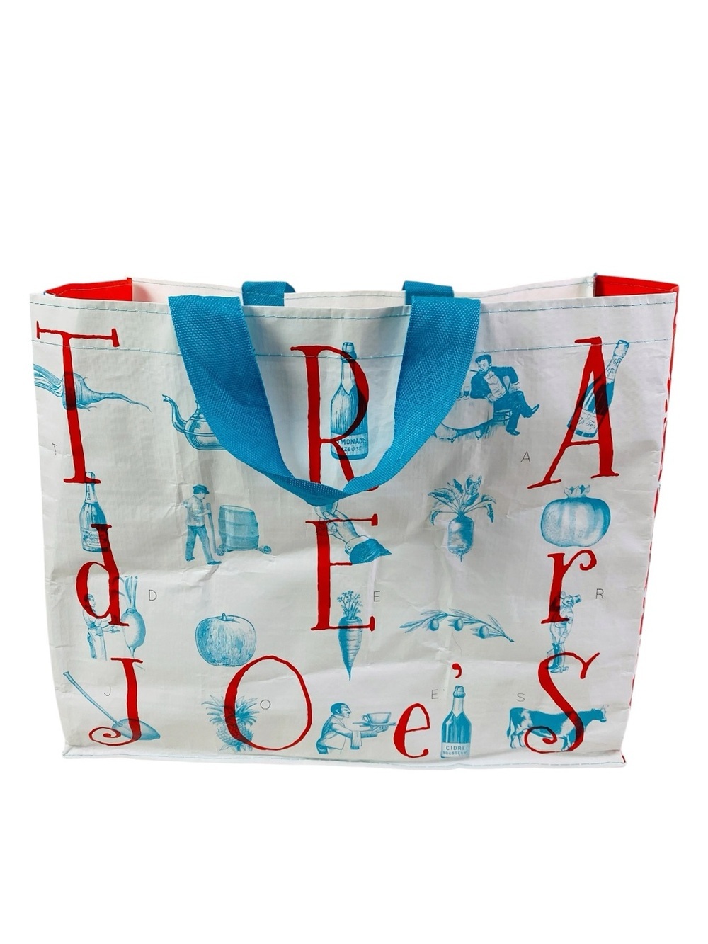 Trader Joe’s Hold The Bottles Reusable Grocery Tote 17” x 13” x 8”